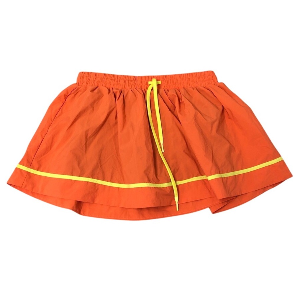 Anthropologie Skort Womens Medium Peach Orange Yellow Trim Drawstring New